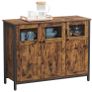 Sideboard vintage brown-black  sideboard, kitchen cabinet, storage cabinet, with glass doors, for living room, kitchen, dining room, steel frame, industrial style, vintage brown-black Image 3