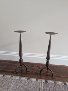 Arts & Craft Style Copper Candlesticks