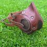 Postapocalyptic Genuine Brown Leather Face Mask Image 7