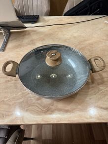 Non stick Ceramic Wok frying pan with glass lid