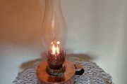 Antique Copper And Brass Portable Oil Lamp