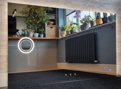 LED Bathroom Mirror 150x90cm Touch Dimmable Dual LED Antifog Defogger Makeup Cosmetic Touch Switch