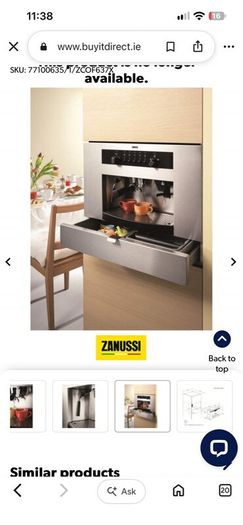 Zanussi built in coffee machine