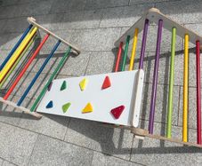 Pikler triangle climbing set with slide/climbing, foldable