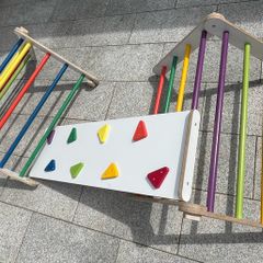 Pikler triangle climbing set with slide/climbing, foldable