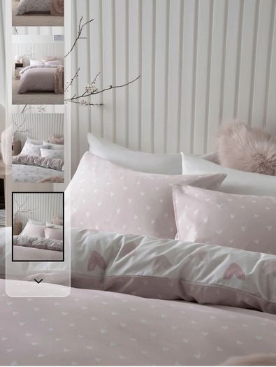 Girls pink heart bedding single