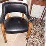 Vintage Faux Leather Arm Chair with Castors for Sale Image 3