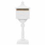 Pedestal Letterbox Aluminium Vintage Style Rustproof White Image 4