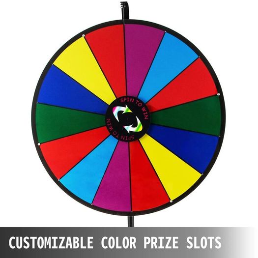 61 cm Color Prize Wheel Tripod Floor Stand Color Prize Wheel 14 Slots Dry Ease Fortune Spinner Fortune Spinning Game