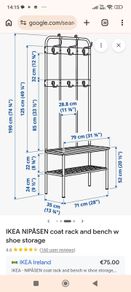 Coat rack and bench with shoe storage