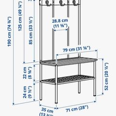 Coat rack and bench with shoe storage