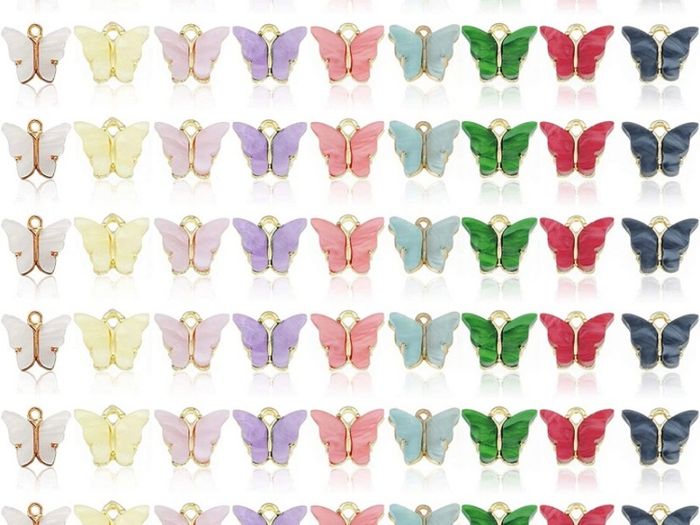 63 PCS Butterfly Charms Acrylic Butterfly Pendants for Jewelry Making DIY Necklace Bracelet Earring Making Crafting Accessory (FREE POSTAGE)