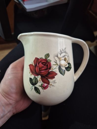 Vintage Roses Patterned Jug Made In Romania