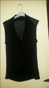 Brand new Zara W&B Collecion black drape neck sleveless top size UK12 EU40 Postage included