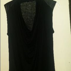 Brand new Zara W&B Collecion black drape neck sleveless top size UK12 EU40 Postage included
