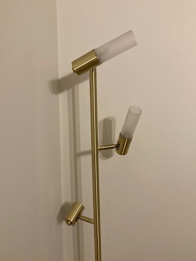 Floor Lamp Gold and Frosted Glass