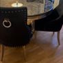 Black Marble Dining Table & 4 Velvet Chairs Image 2
