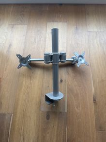 Dual monitor stand with desk clamp