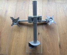 Dual monitor stand with desk clamp