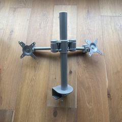 Dual monitor stand with desk clamp
