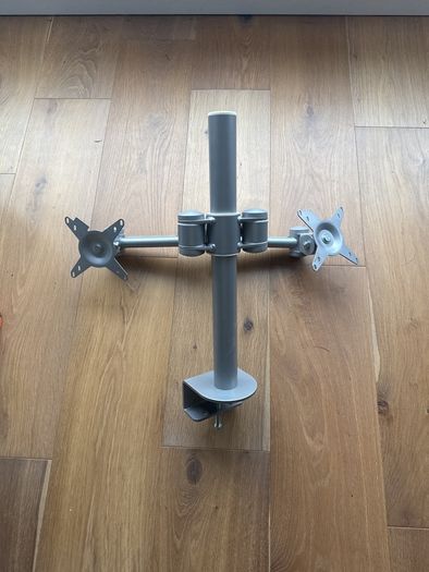 Dual monitor stand with desk clamp