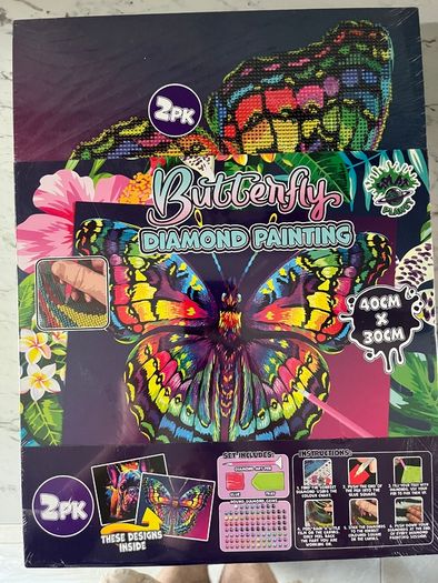 Diamond Painting 2 Pack Butterfly and Bulldog