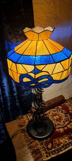 Tiffany style glass nautical table lamp