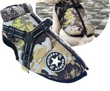 Small Dog Jacket with Harness, Outdoor Dog Sport Vest, Outdoor Warm Pet Winter Coat Harness for Cats Puppy Small Dogs, (Camo)