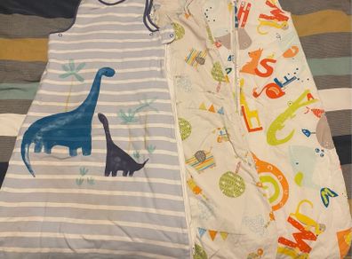 Three short sleeve sleep sacks - age range 6-24 months