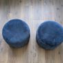 Navy Cushions (2) & Footstools (2) Image 3