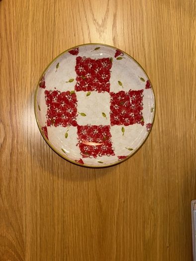 Nicholas Mosse Rare Red and White Lawn Checkered Everyday Bowl