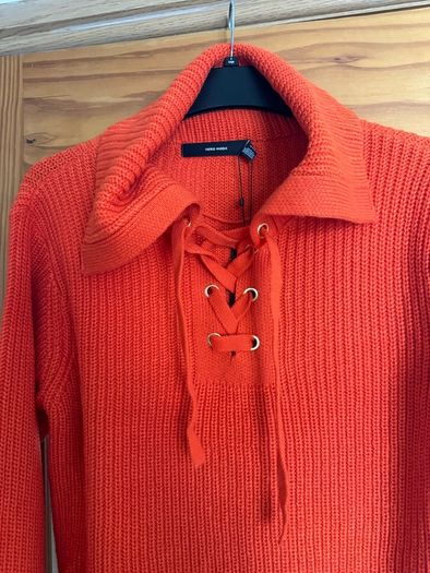 Vero Moda VMLEA LS TIE V-NECK Pullover FR Tangerine Tango / orange  size S UK12 EU40 Postage included