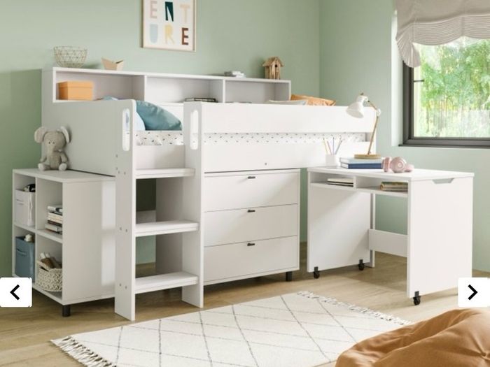 Childrens High Sleeper Bed with Desk and Storage