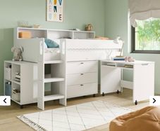 Childrens High Sleeper Bed with Desk and Storage