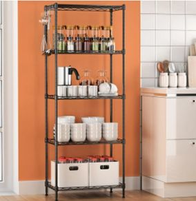 BRAND NEW 5 Tier Steel Wire Storage Rack Kitchen Microwave Shelf Multifunctional Stand