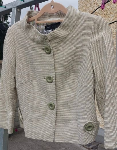 Next Woman Sage Ivory Green Linen Mix Coat Jacket