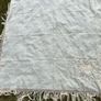 Antique Silk twill cream shawl embroidered deep fringe Image 4