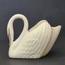 Vintage 1980s Royal Tara Swan Vase, Trinket, Fine Bone China Ireland White Gold Trim Handmade Galway Image 2