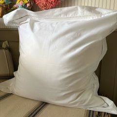 New 100% cotton crisp white 65cm x 65cm French ladder stitch Oxford pillowcase