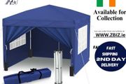 3m x 3m Pop Up Gazebo with Sides &amp; 4 Weight Bags &amp; Carry Bag