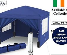 3m x 3m Pop Up Gazebo with Sides & 4 Weight Bags & Carry Bag