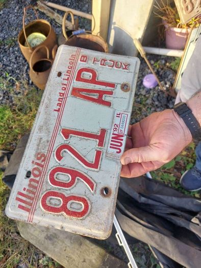 Pair of Vintage 1992 Illinois USA Truck License Plates