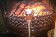 vintage cut glass candle stick
