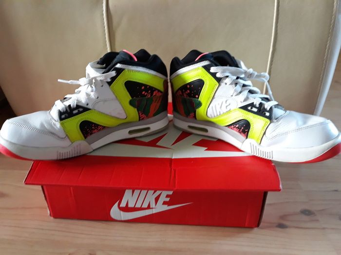 Nike Air Tech Challenge Hybrid Volt (2014) Size UK-8/EUR-42.5 653873-100 White/White-Volt-Hot Lava-2014