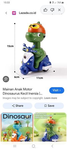 Motorbike Dino toy
