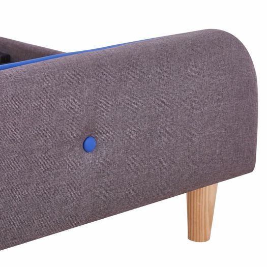 Bed Frame Taupe Fabric 150x200 cm