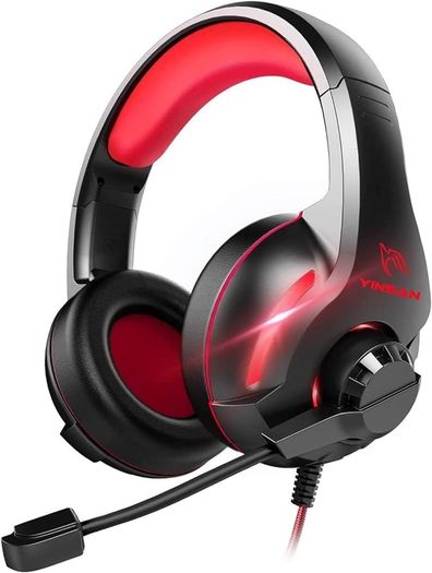 MULTIPLE COLOURS AVAILABLE Gaming Headset for PS4, Xbox One Headset with Mic Surround Stereo Gaming Headphones with LED Light, Compatible with Nintendo Switch PS5 Xbox Series X/S PC (USB Extension Cable Included), Blue