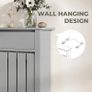 Radiator Cover with Drawer, Vertical Slatted Grill, Industrial MDF Wood Cabinet Shelf Heating Cover for Living Room, Bedroom, Hallway, Small, 88.5 x 19 x 93cm, Grey Image 5