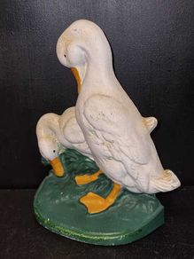 Cast Iron Door Stopper White Goose