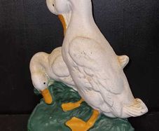 Cast Iron Door Stopper White Goose